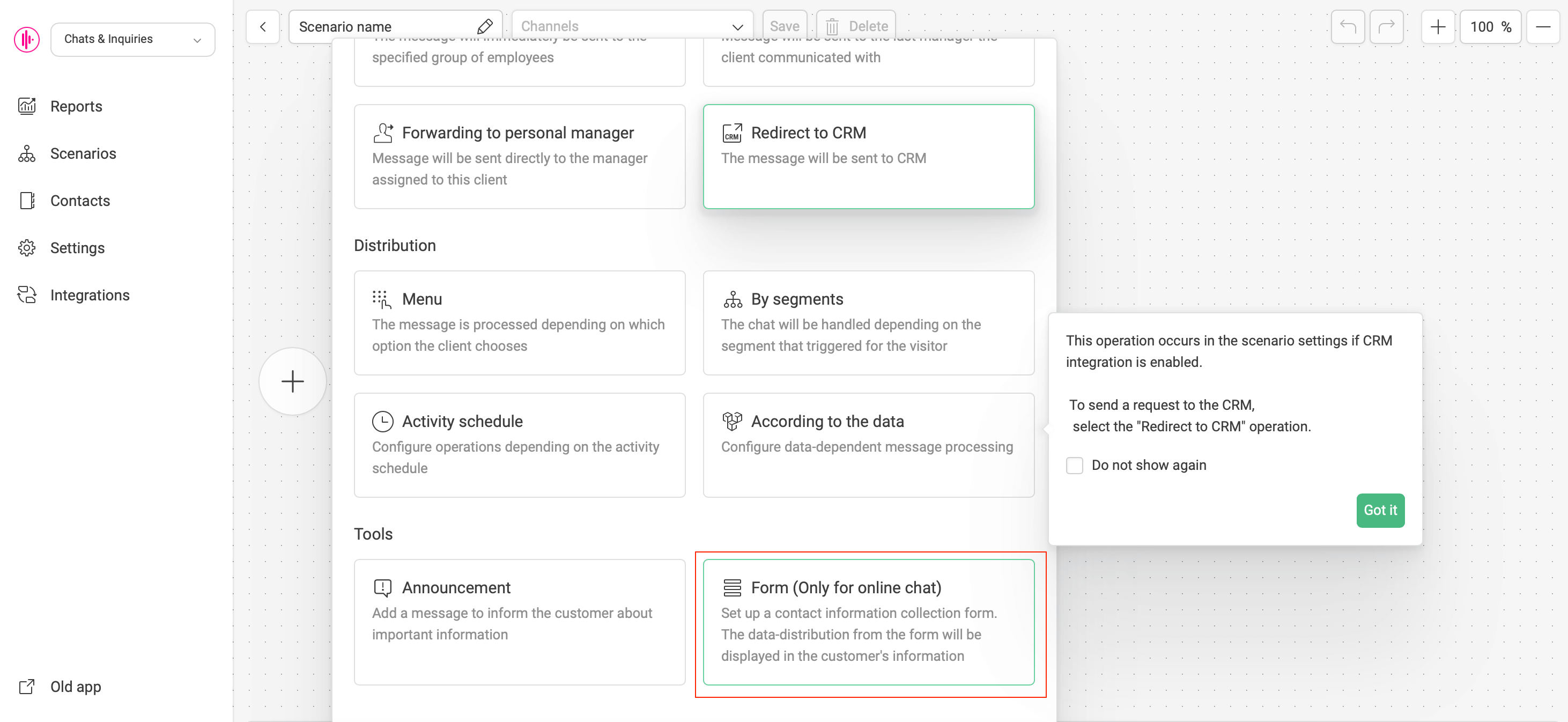 Chat Distribution Scenarios