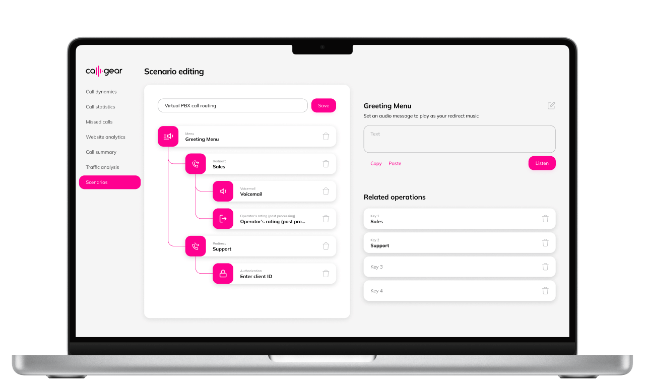 Setting up Call Scenarios